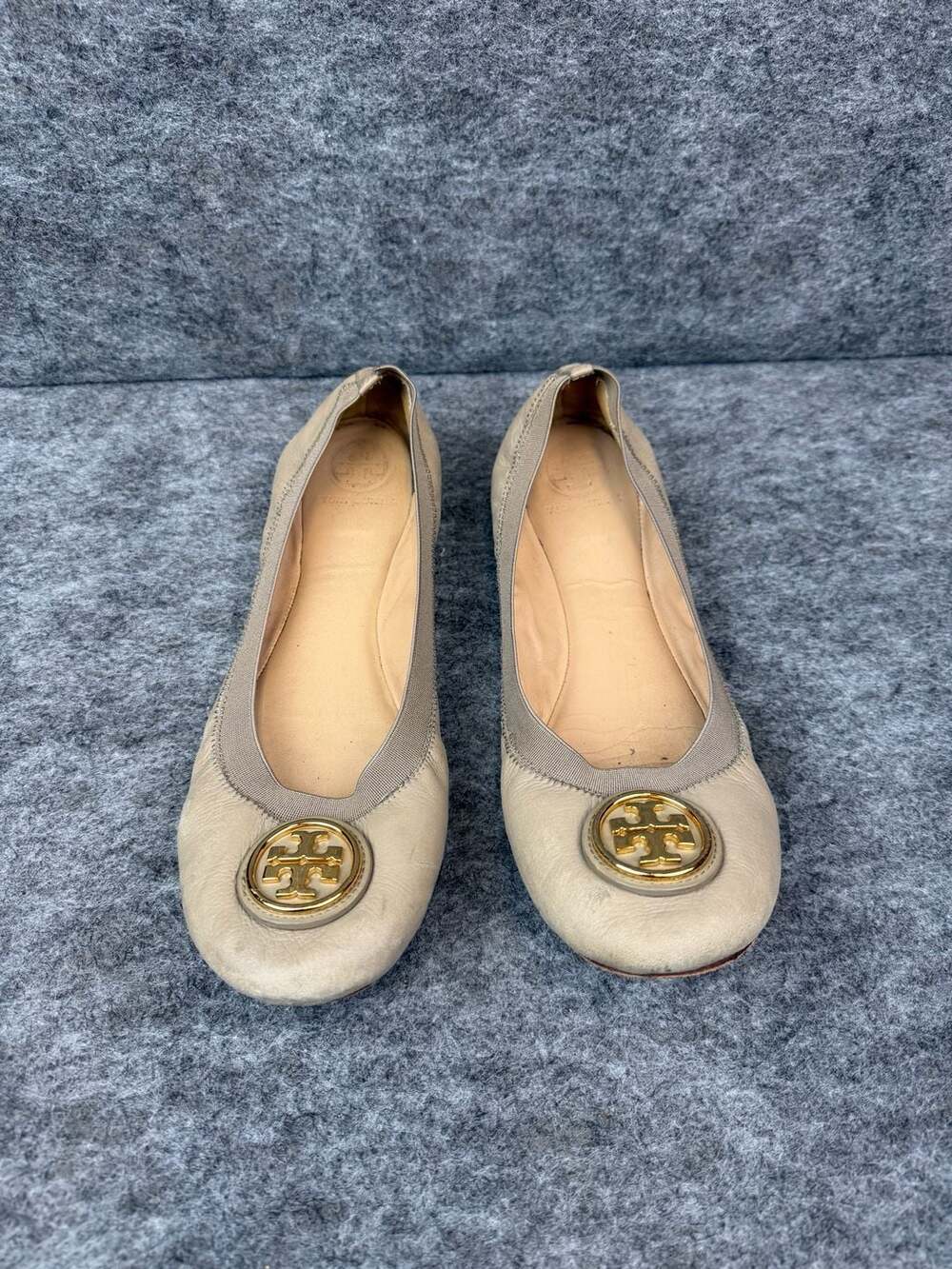 Tory Burch Carolina Leather Scrunch Ballet Flats Size 11M
